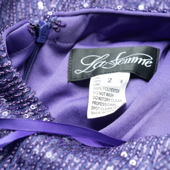 Le Femme Sequin One Shoulder Gown - Picture 5 of 13